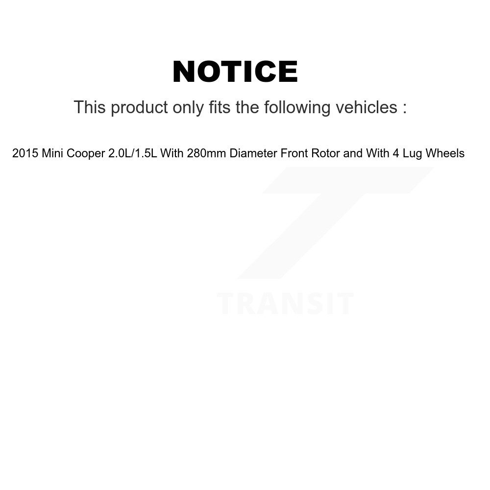 Front Rear Disc Brake Rotors And Ceramic Pads Kit For 2015 Mini Cooper 2.0L/1.5L K8C-101107 - Image 2