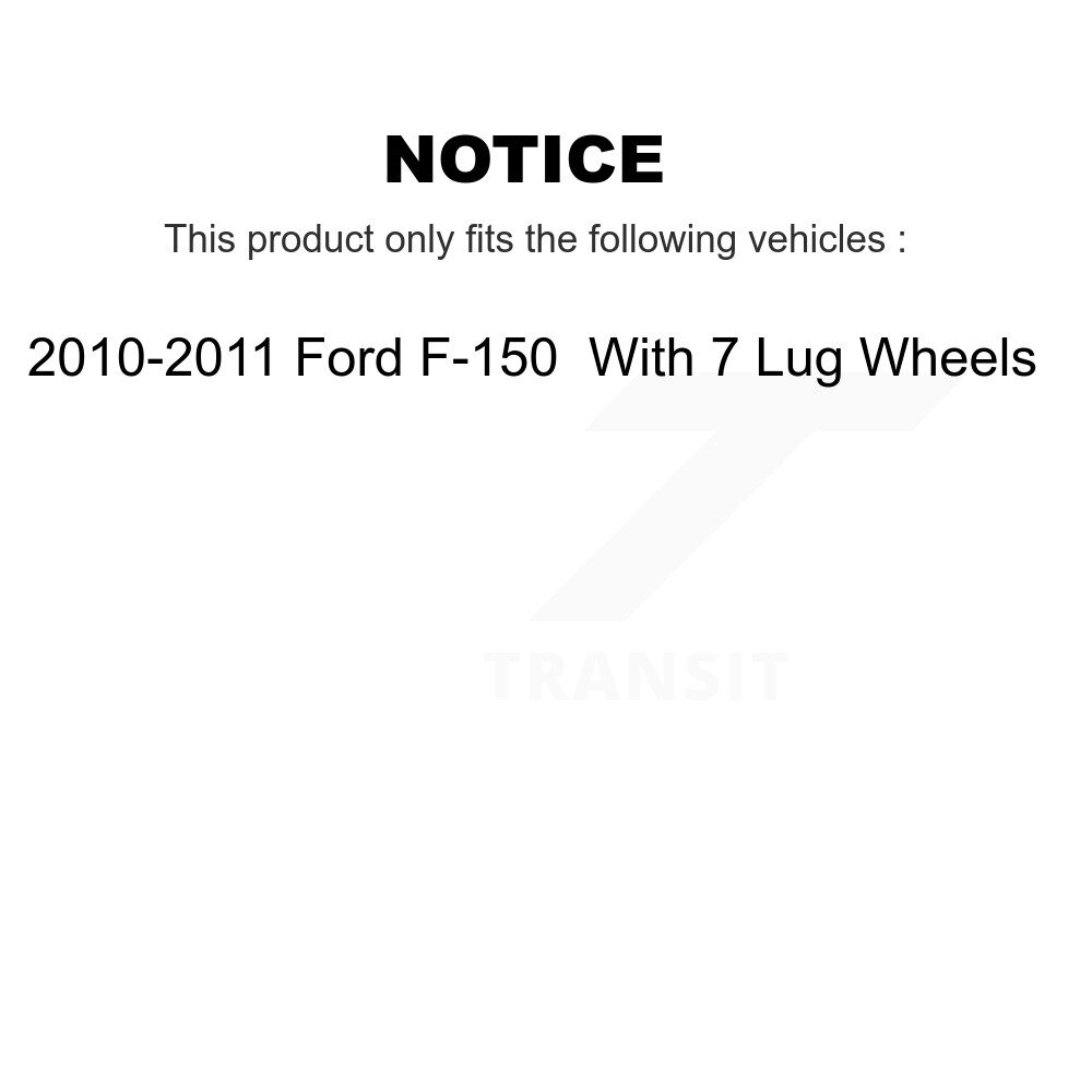 Front Rear Disc Brake Rotors & Ceramic Pad Kit For 2010-2011 Ford F-150 With 7 Lug Wheels K8C-101151 - Image 2