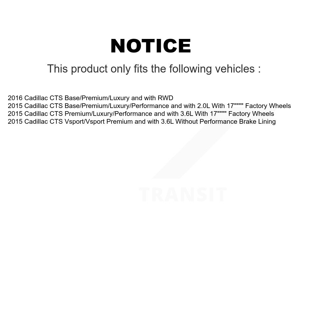Front Rear Disc Brake Rotors And Ceramic Pads Kit For Cadillac CTS K8C-101196 - Image 2