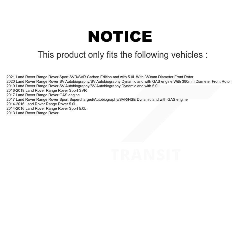 Front Rear Disc Brake Rotors And Ceramic Pads Kit For Land Rover Range Sport K8C-101227 - Image 2