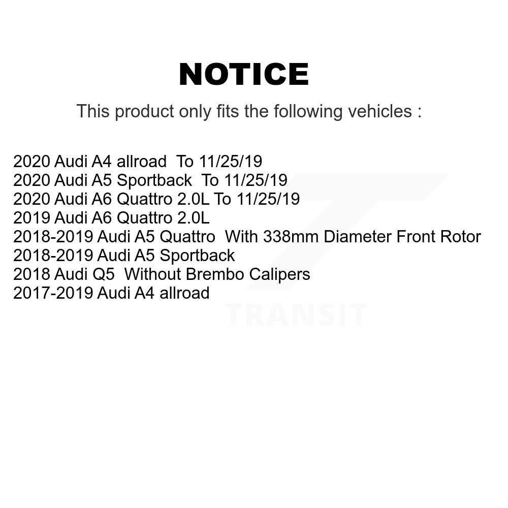 Front Rear Brake Rotor And Ceramic Pad Kit For Audi Q5 A5 Sportback A4 allroad Quattro A6 K8C-101240 - Image 2