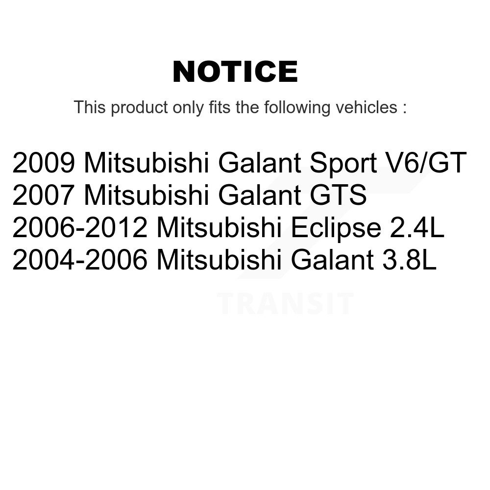 Front Rear Disc Brake Rotors And Ceramic Pads Kit For Mitsubishi Eclipse Galant K8C-101255 - Image 2