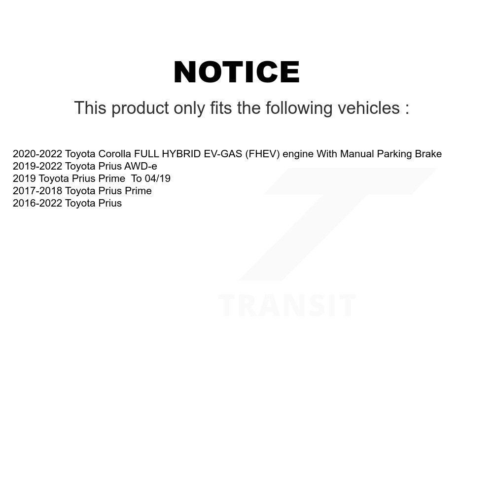 Front Rear Disc Brake Rotors And Ceramic Pads Kit For Toyota Corolla Prius Prime K8C-101288 - Image 2