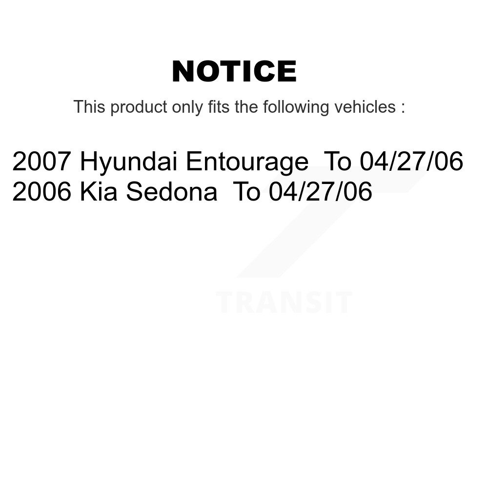 Front Rear Disc Brake Rotors Ceramic Pad Kit For Hyundai Entourage Kia Sedona To 04/27/06 K8C-101380 - Image 2