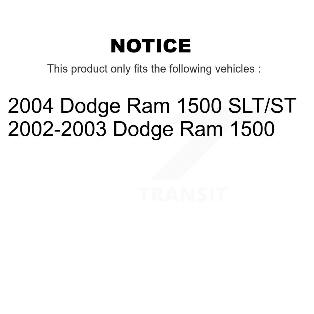 Front Rear Disc Brake Rotors And Ceramic Pads Kit For Dodge Ram 1500 K8C-101575 - Image 2