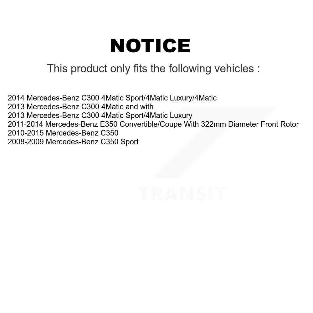 Front Rear Disc Brake Rotors And Ceramic Pads Kit For Mercedes-Benz C300 C350 E350 K8C-101606 - Image 2