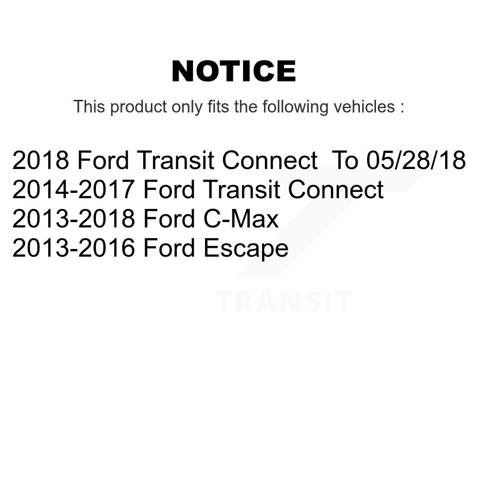 Rear Disc Brake Rotors And Ceramic Pads Kit For Ford Escape Transit Connect C-Max K8C-101630 - Image 2