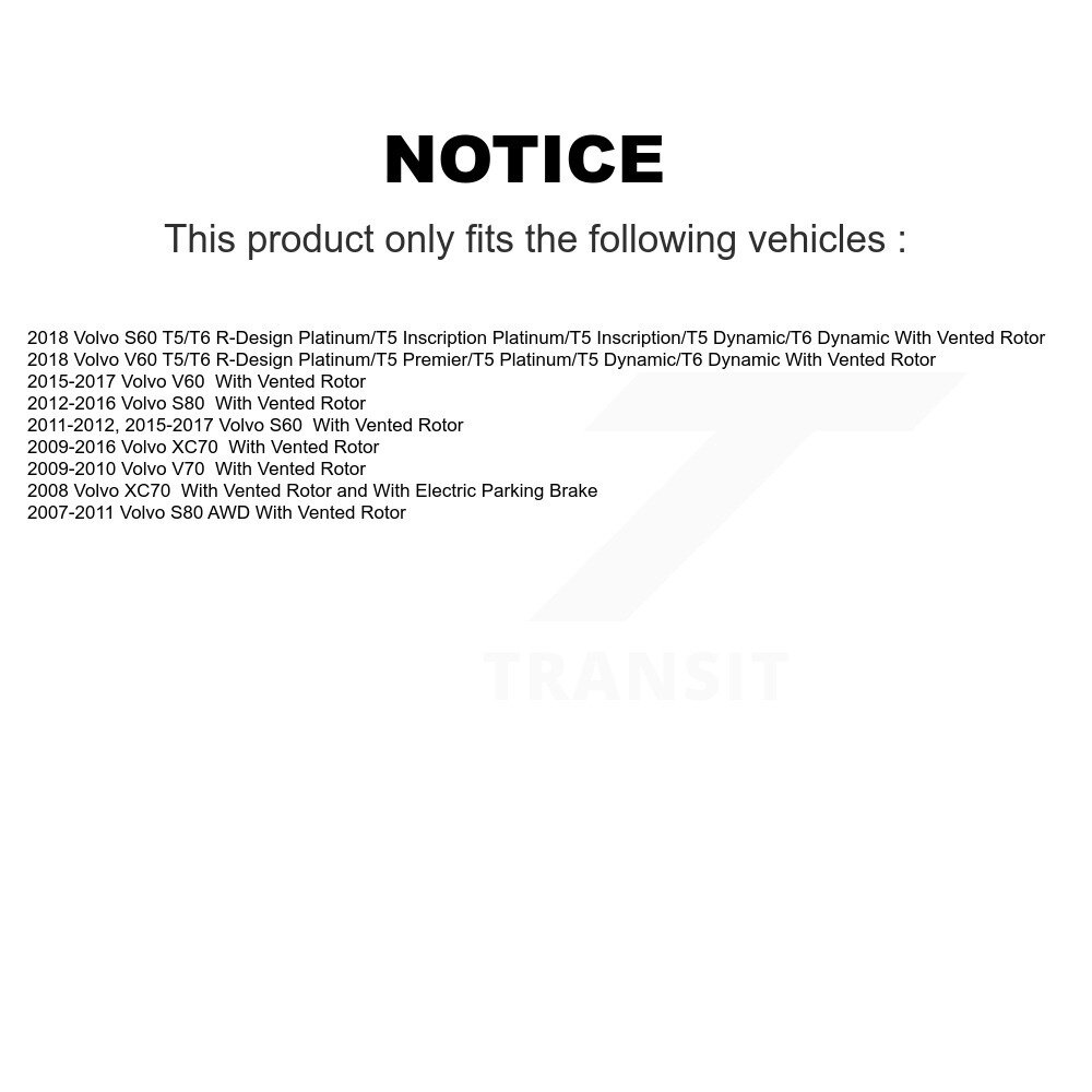 Rear Disc Brake Rotors And Ceramic Pads Kit For Volvo XC70 S60 V60 S80 V70 K8C-101632 - Image 2