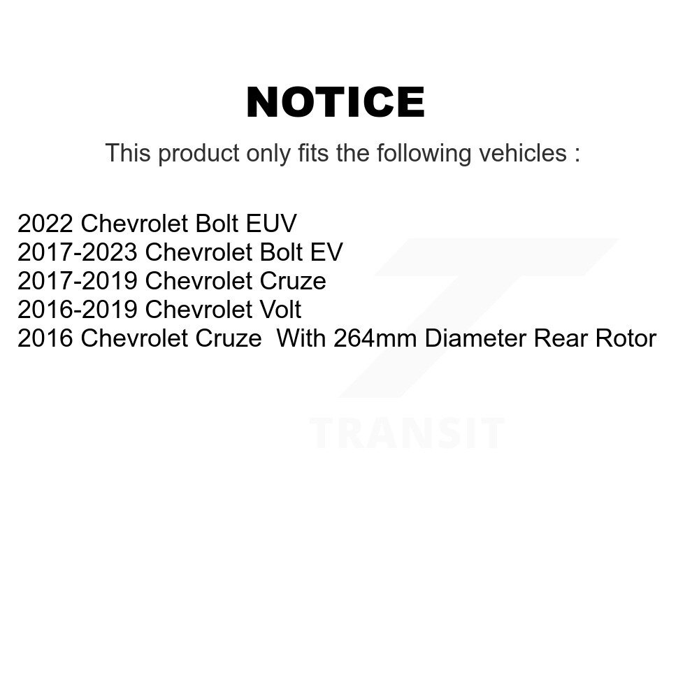 Rear Disc Brake Rotors And Ceramic Pads Kit For Chevrolet Cruze Bolt EV Volt EUV K8C-101642 - Image 2