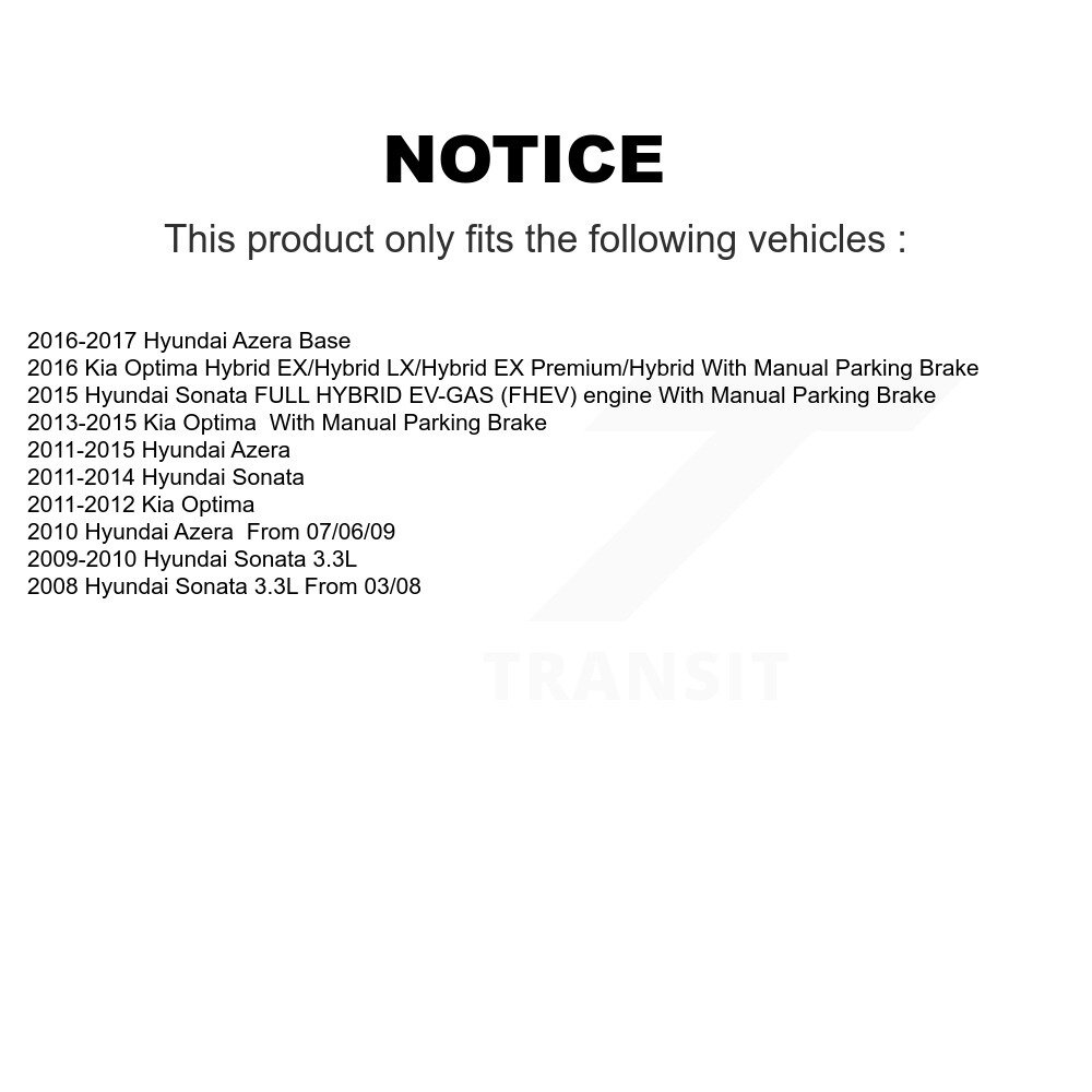 Rear Disc Brake Rotors And Ceramic Pads Kit For Hyundai Sonata Kia Optima Azera K8C-101664 - Image 2