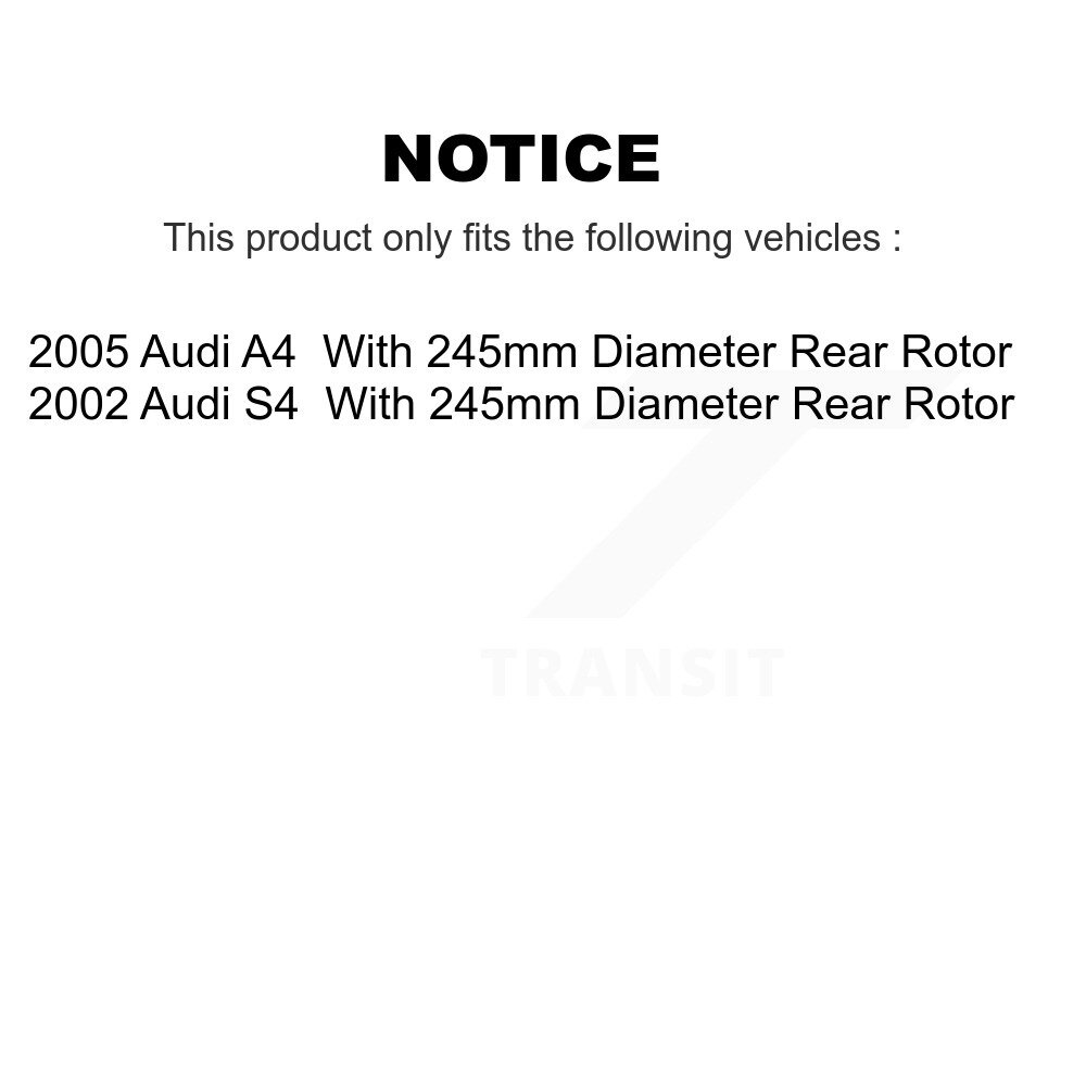 Rear Disc Brake Rotors And Ceramic Pads Kit For Audi A4 S4 With 245mm Diameter Rotor K8C-101751 - Image 2