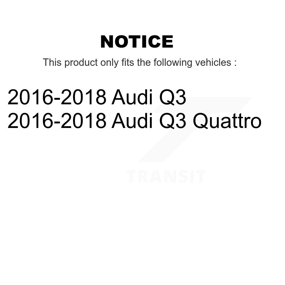 Rear Disc Brake Rotors And Ceramic Pads Kit For 2016-2018 Audi Q3 Quattro K8C-101758 - Image 2