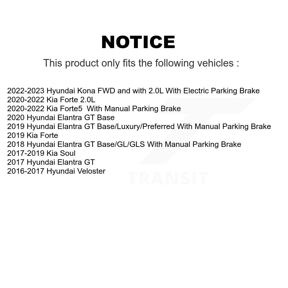 Rear Disc Brake Rotor & Ceramic Pad Kit For Kia Hyundai Kona Forte Soul Elantra GT Forte5 K8C-101780 - Image 2