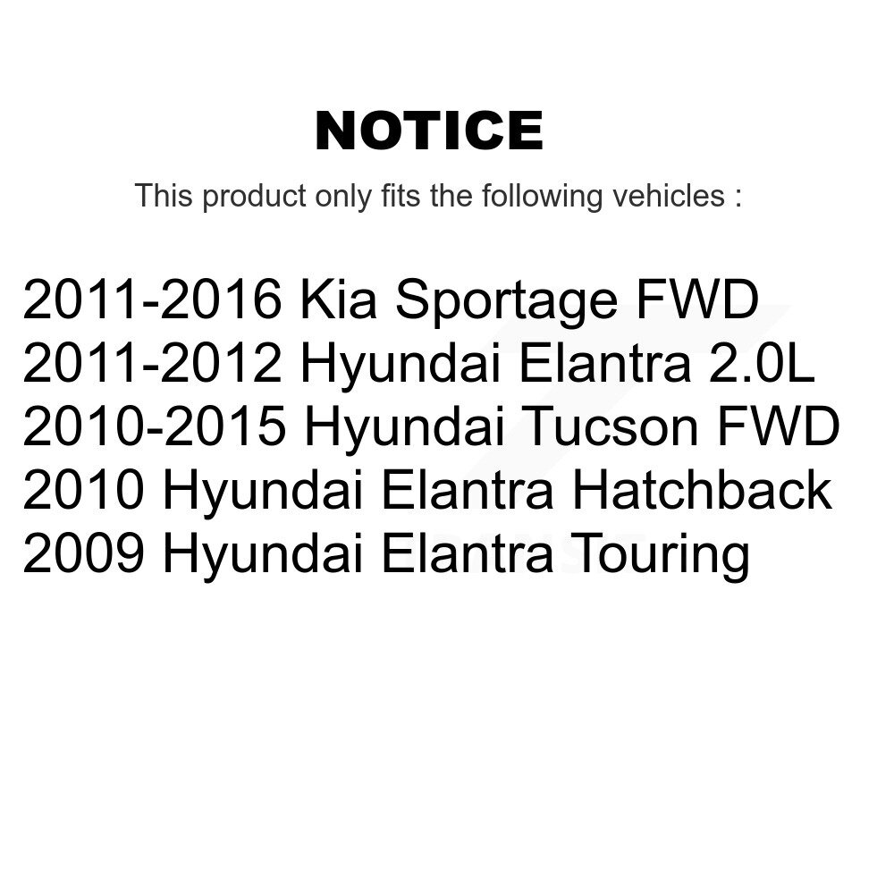 Rear Disc Brake Rotors And Ceramic Pads Kit For Hyundai Elantra Tucson Kia Sportage K8C-101781 - Image 2