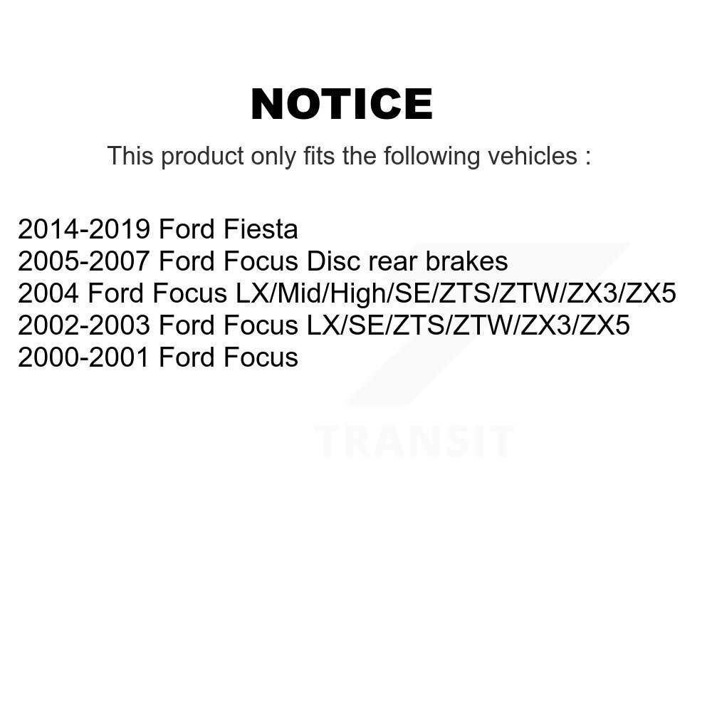 Rear Disc Brake Rotors And Ceramic Pads Kit For Ford Focus Fiesta K8C-101811 - Image 2