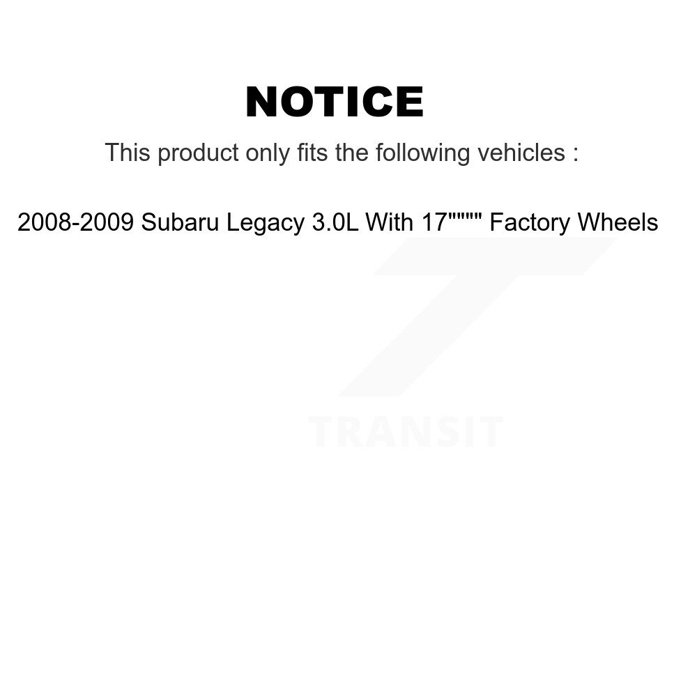 Rear Brake Rotor Ceramic Pad Kit For 2008-2009 Subaru Legacy 3.0L With 17" Factory Wheels K8C-101817 - Image 2