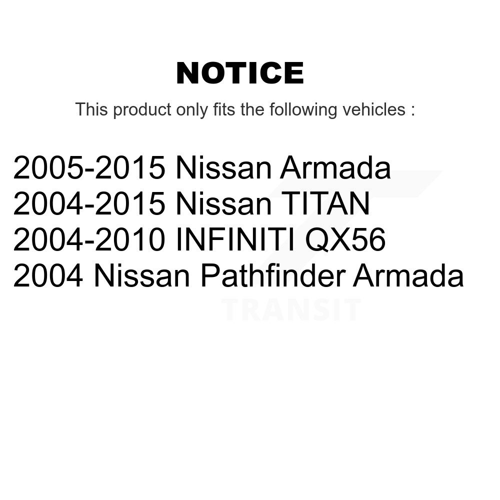 Rear Disc Brake Rotors & Ceramic Pad Kit For Nissan TITAN Armada INFINITI QX56 Pathfinder K8C-101888 - Image 2