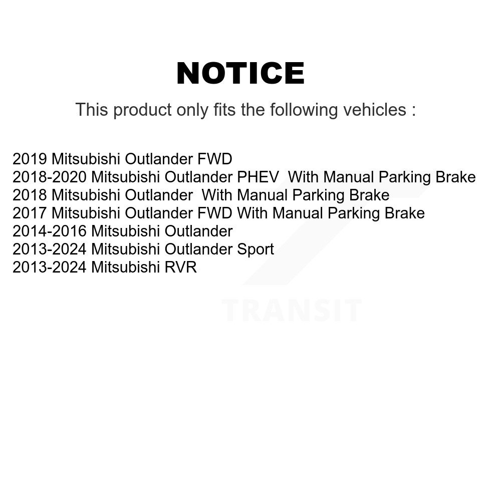 Rear Disc Brake Rotors And Ceramic Pads Kit For Mitsubishi RVR Outlander PHEV Sport K8C-101896 - Image 2