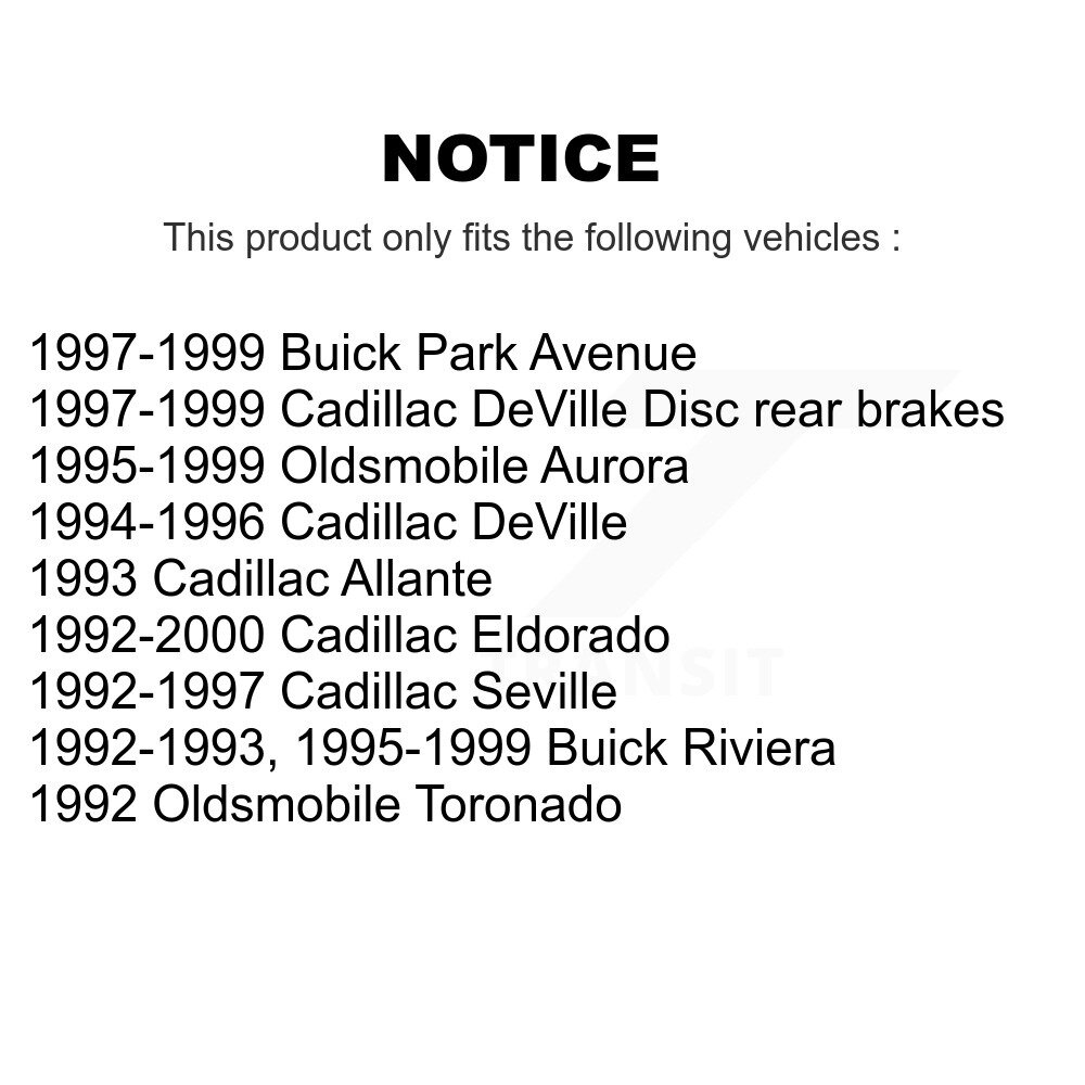 Rear Brake Rotor Ceramic Pad Kit For Cadillac DeVille Buick Eldorado Seville Riviera Park K8C-101966 - Image 2