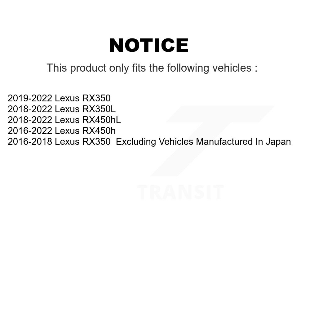 Rear Disc Brake Rotors And Ceramic Pads Kit For Lexus RX350 RX450h RX350L RX450hL K8C-102052 - Image 2