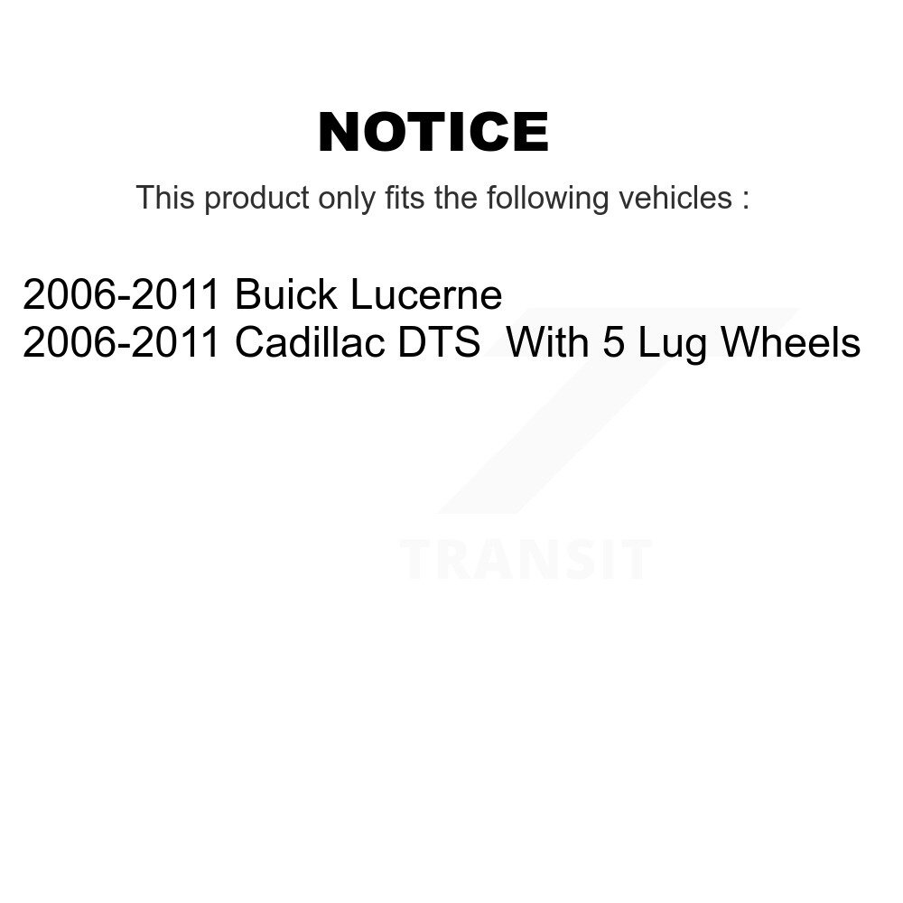 Rear Disc Brake Rotors And Ceramic Pads Kit For 2006-2011 Buick Lucerne Cadillac DTS K8C-102106 - Image 2