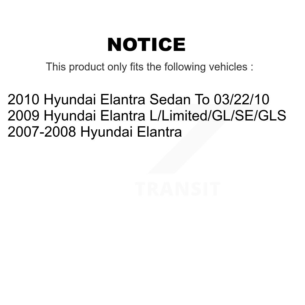 Rear Disc Brake Rotors And Ceramic Pads Kit For Hyundai Elantra K8C-102111 - Image 2