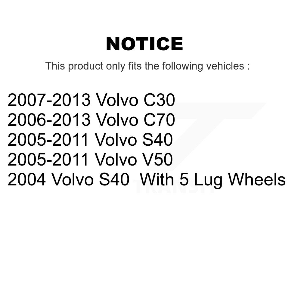 Rear Disc Brake Rotors And Ceramic Pads Kit For Volvo S40 C30 V50 C70 K8C-102128 - Image 2