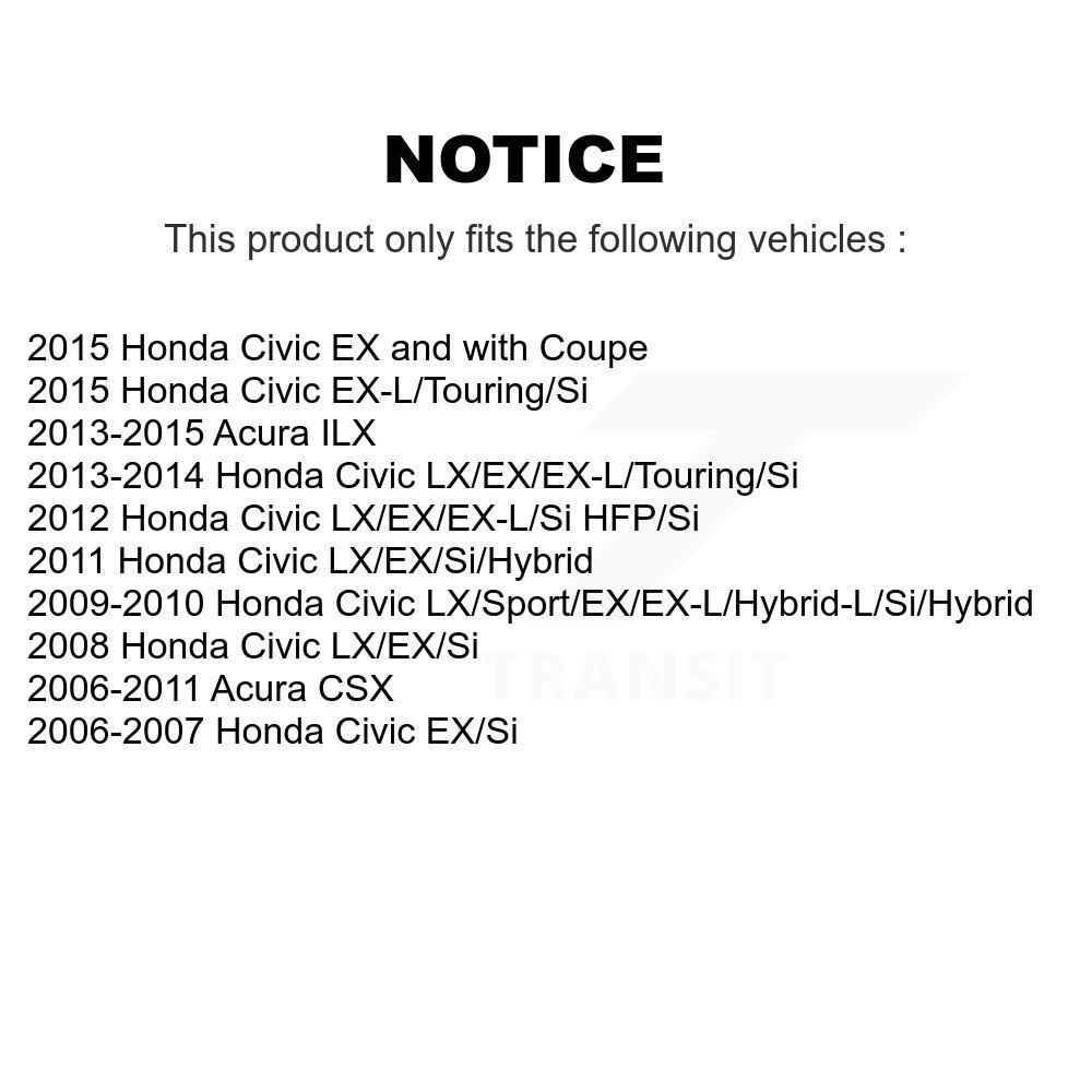 Rear Disc Brake Rotors And Ceramic Pads Kit For Honda Civic Acura CSX ILX K8C-102141 - Image 2
