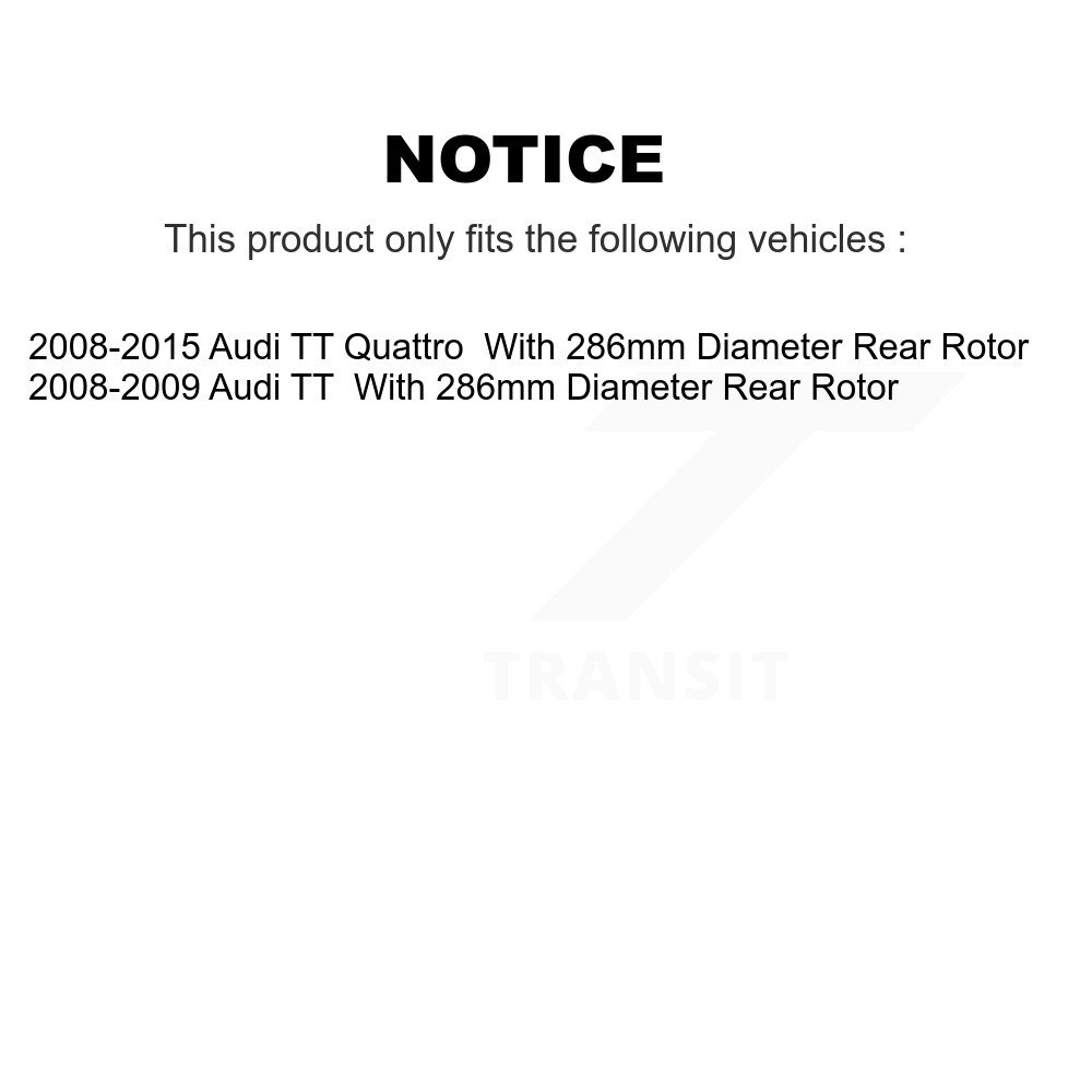 Rear Disc Brake Rotors Ceramic Pad Kit For Audi TT Quattro With 286mm Diameter Rotor K8C-102147 - Image 2