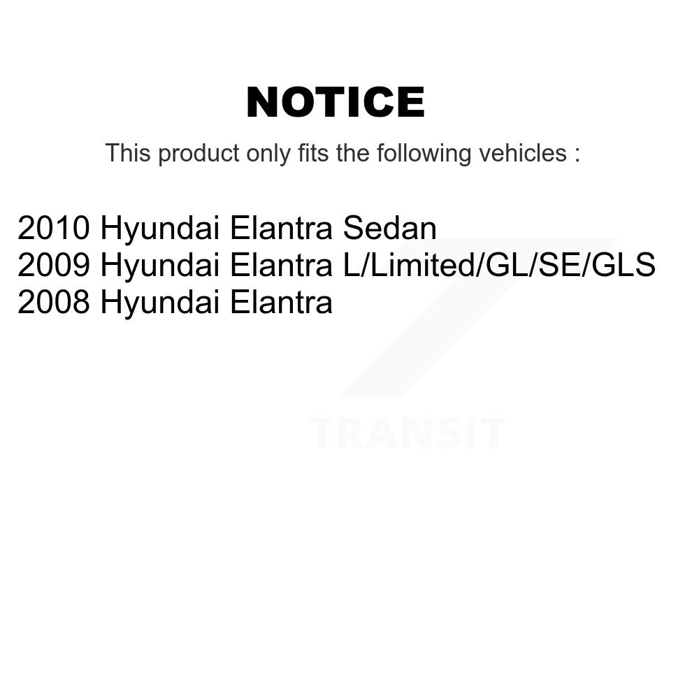 Front Rear Disc Brake Rotors Ceramic Pads And Drum Kit (7Pc) For Hyundai Elantra K8C-102234 - Image 2
