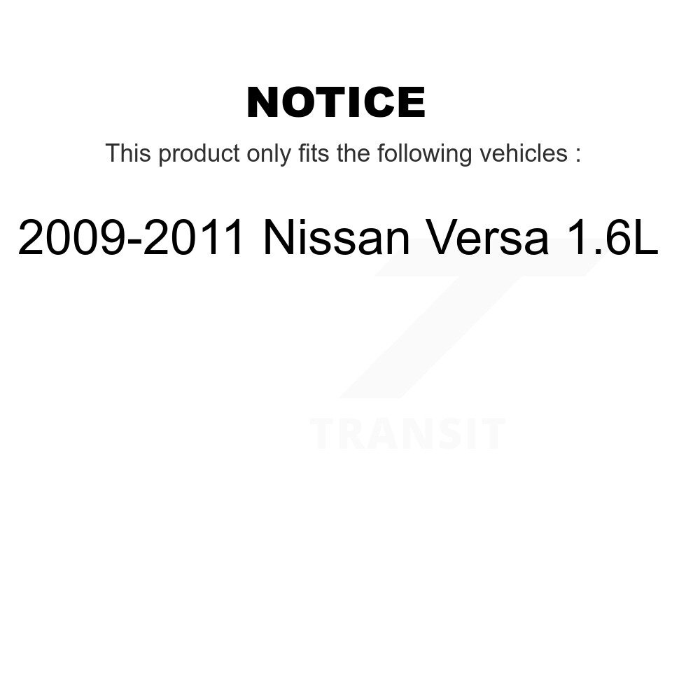 Front Rear Disc Brake Rotors Ceramic Pad & Drum Kit (7Pc) For 2009-2011 Nissan Versa 1.6L K8C-102245 - Image 2