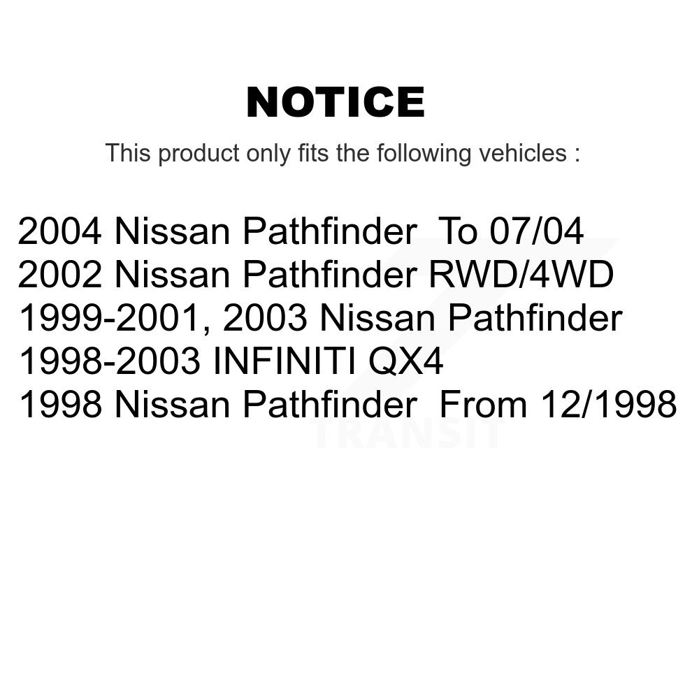 Front Rear Disc Brake Rotor Ceramic Pad Drum Kit (7Pc) For Nissan Pathfinder INFINITI QX4 K8C-102321 - Image 2
