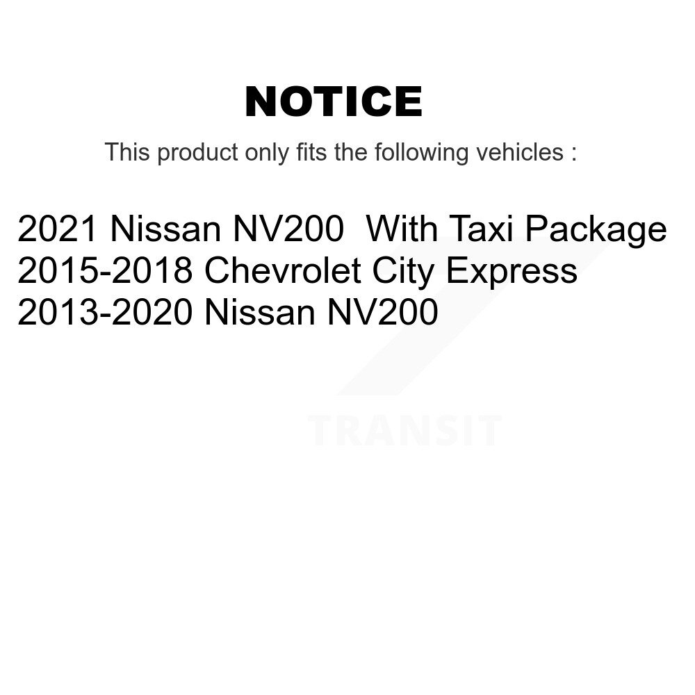 Front Rear Brake Rotor Ceramic Pad Drum Kit (7Pc) For Nissan NV200 Chevrolet City Express K8C-102351 - Image 2