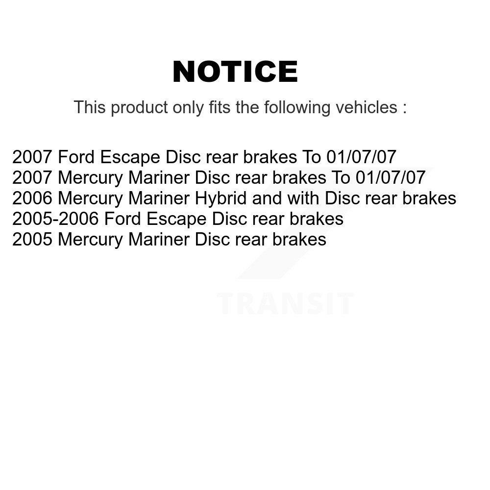 Front Rear Disc Brake Rotors Ceramic Pad & Drum Kit (7Pc) For Ford Escape Mercury Mariner K8C-102355 - Image 2