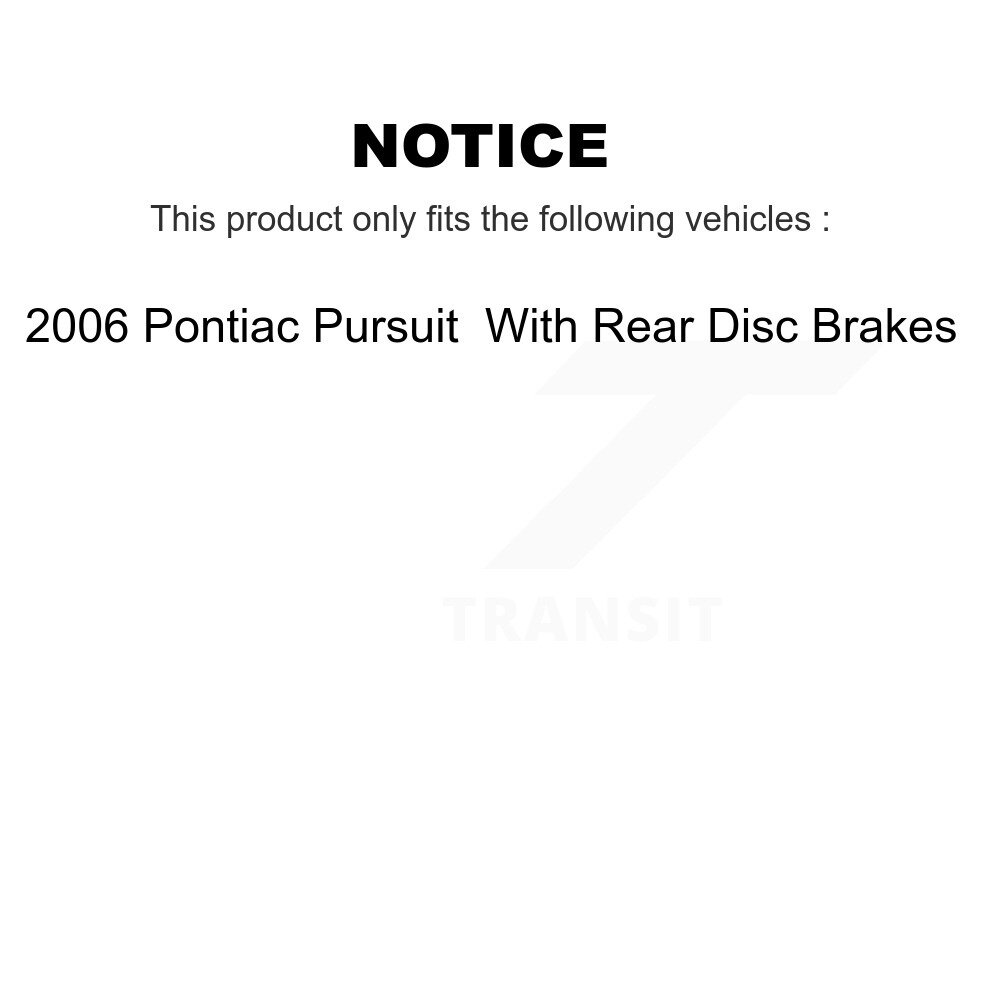 Front Rear Brake Rotors Ceramic Pad Drum Kit For 06 Pontiac Pursuit With Disc Brakes K8C-102433 - Image 2