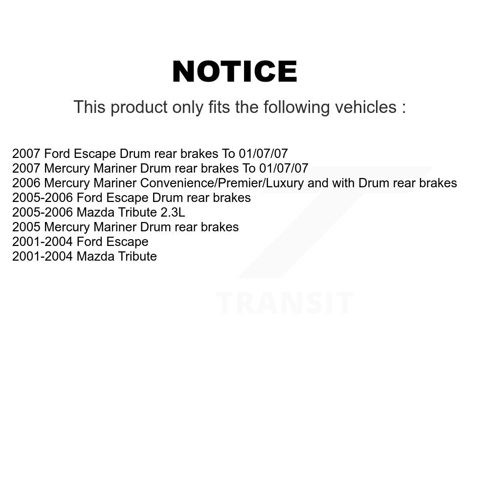 Front Rear Brake Rotor Ceramic Pad Drum Kit For Ford Escape Mazda Tribute Mercury Mariner K8C-102550 - Image 2