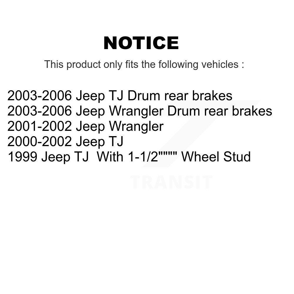 Front Rear Disc Brake Rotors Ceramic Pads And Drum Kit For Jeep Wrangler TJ K8C-102610 - Image 2