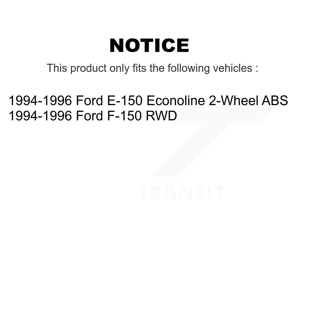 Front Rear Disc Brake Rotor Ceramic Pad Drum Kit For 1994-1996 Ford F-150 E-150 Econoline K8C-102770 - Image 2