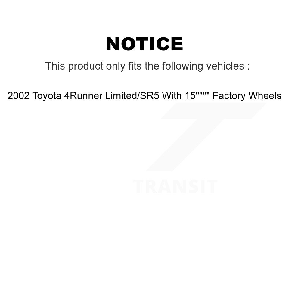 Front Rear Brake Rotor Ceramic Pad And Drum Kit (9Pc) For 2002 Toyota 4Runner Limited/SR5 K8C-102815 - Image 2