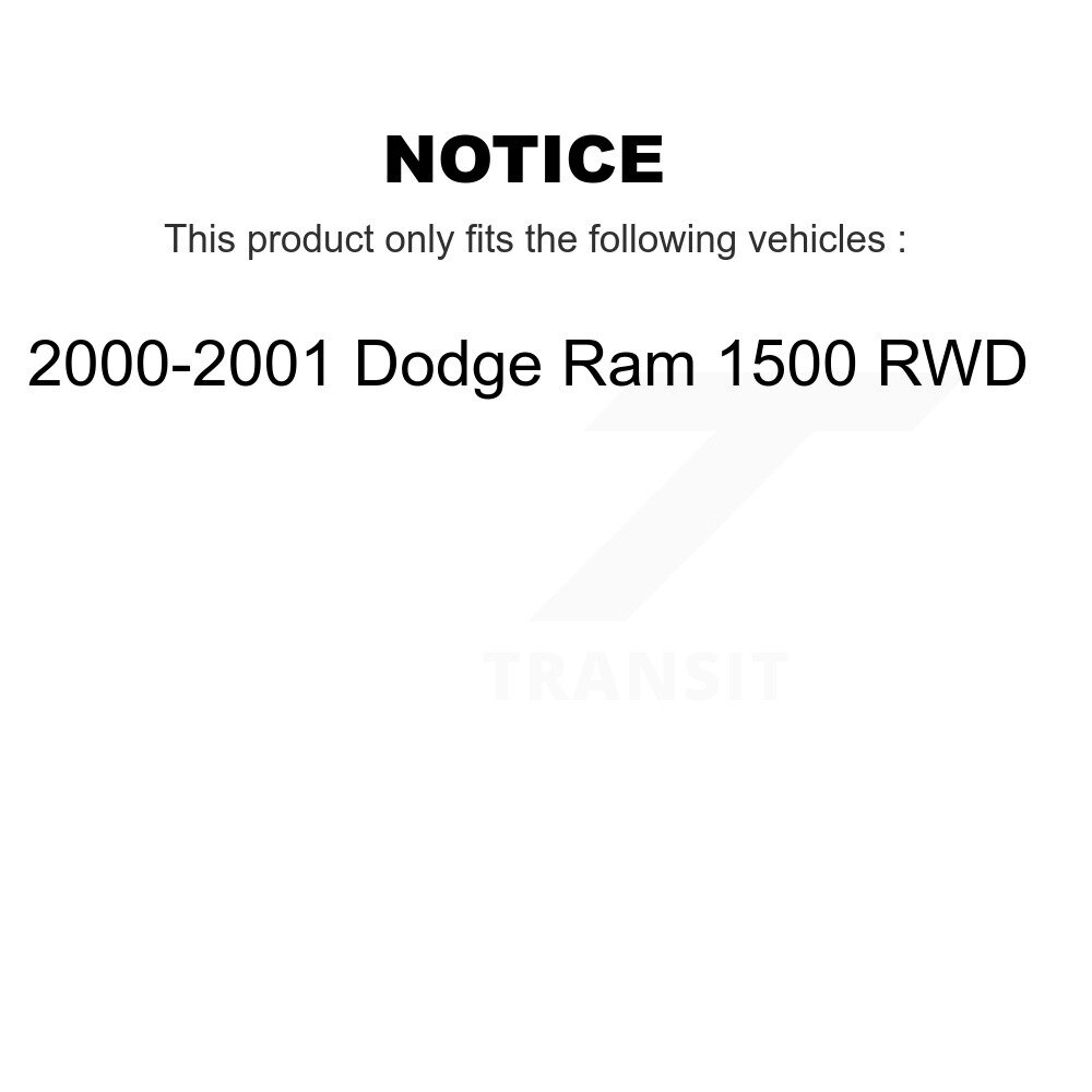 Front Rear Disc Brake Rotor Ceramic Pad & Drum Kit (9Pc) For 2000-2001 Dodge Ram 1500 RWD K8C-102829 - Image 2