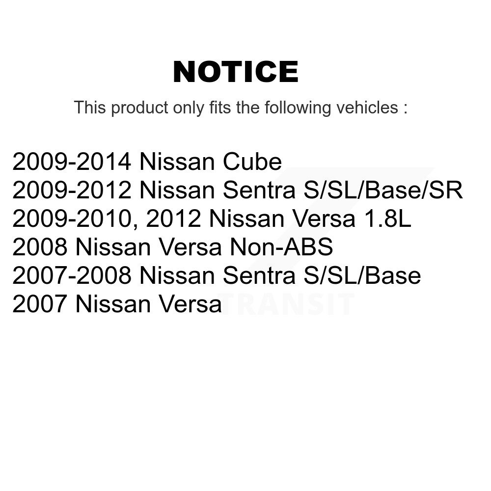 Front Rear Disc Brake Rotors Ceramic Pads And Drum Kit (9Pc) For Nissan Versa Sentra Cube K8C-102893 - Image 2