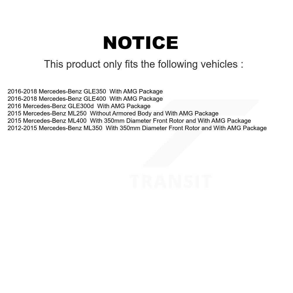 Front Disc Brake Rotors Ceramic Pad Kit For Mercedes-Benz ML350 GLE400 GLE350 ML400 ML250 K8C-102991 - Image 2