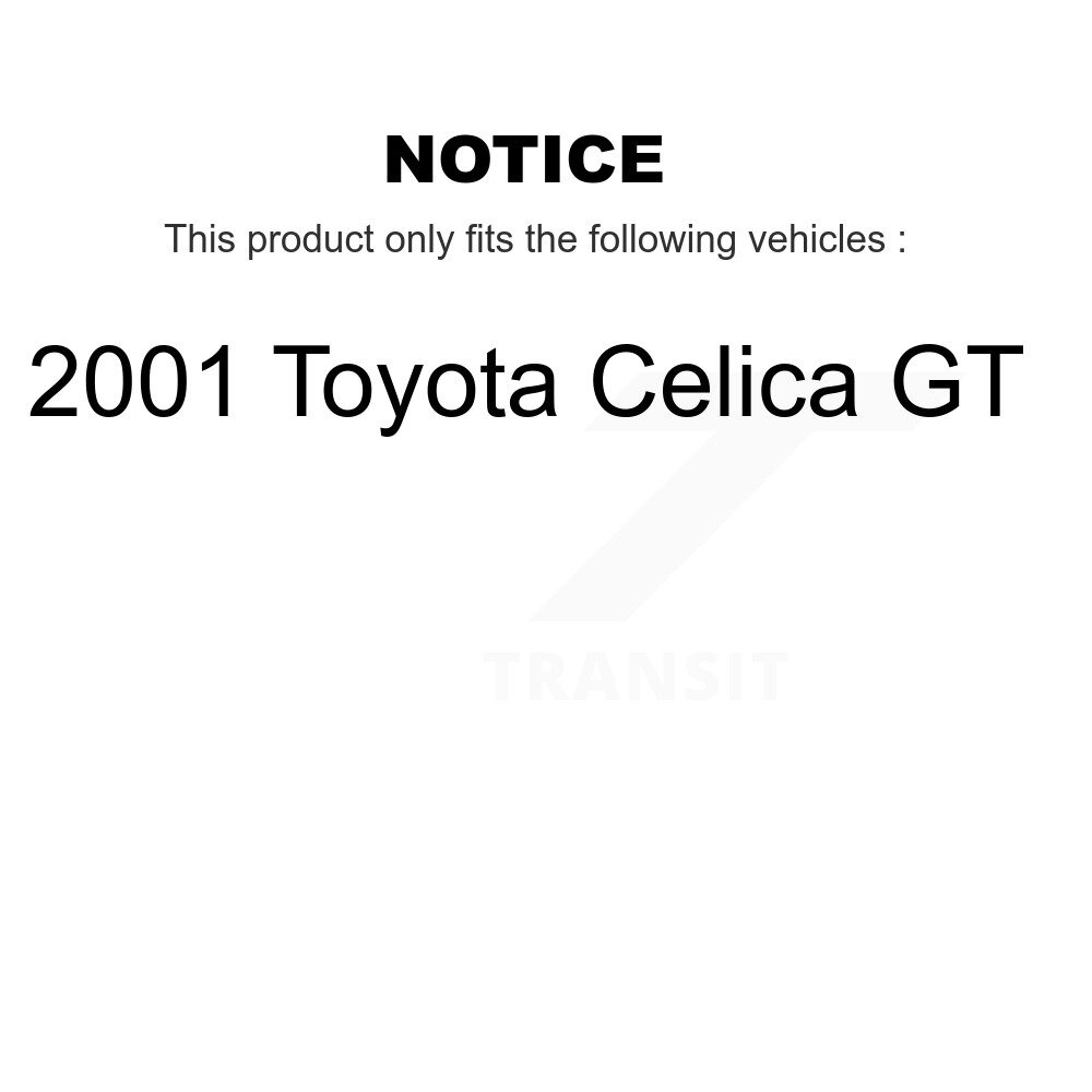 Front Rear Disc Brake Rotors Ceramic Pads And Drum Kit For 2001 Toyota Celica GT K8C-103326 - Image 2