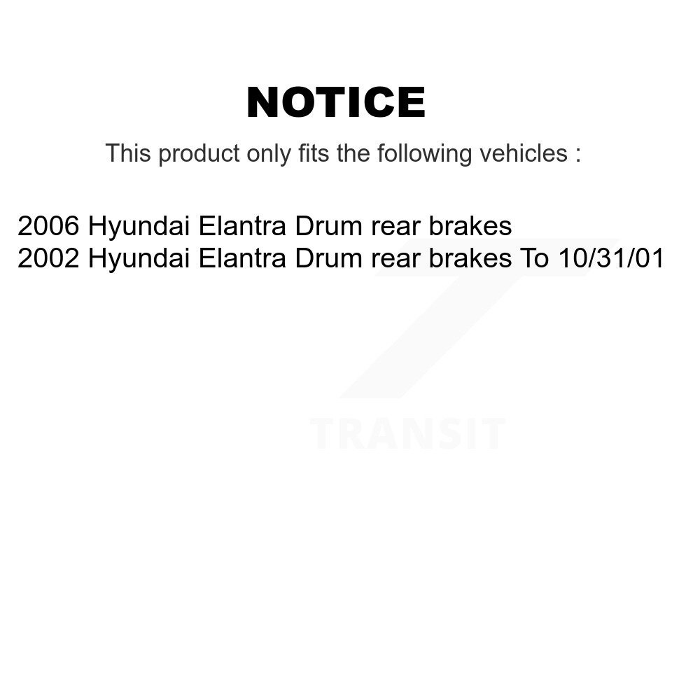 Front Rear Brake Rotors Ceramic Pad & Drum Kit (9Pc) For Hyundai Elantra rear brakes K8C-103333 - Image 2