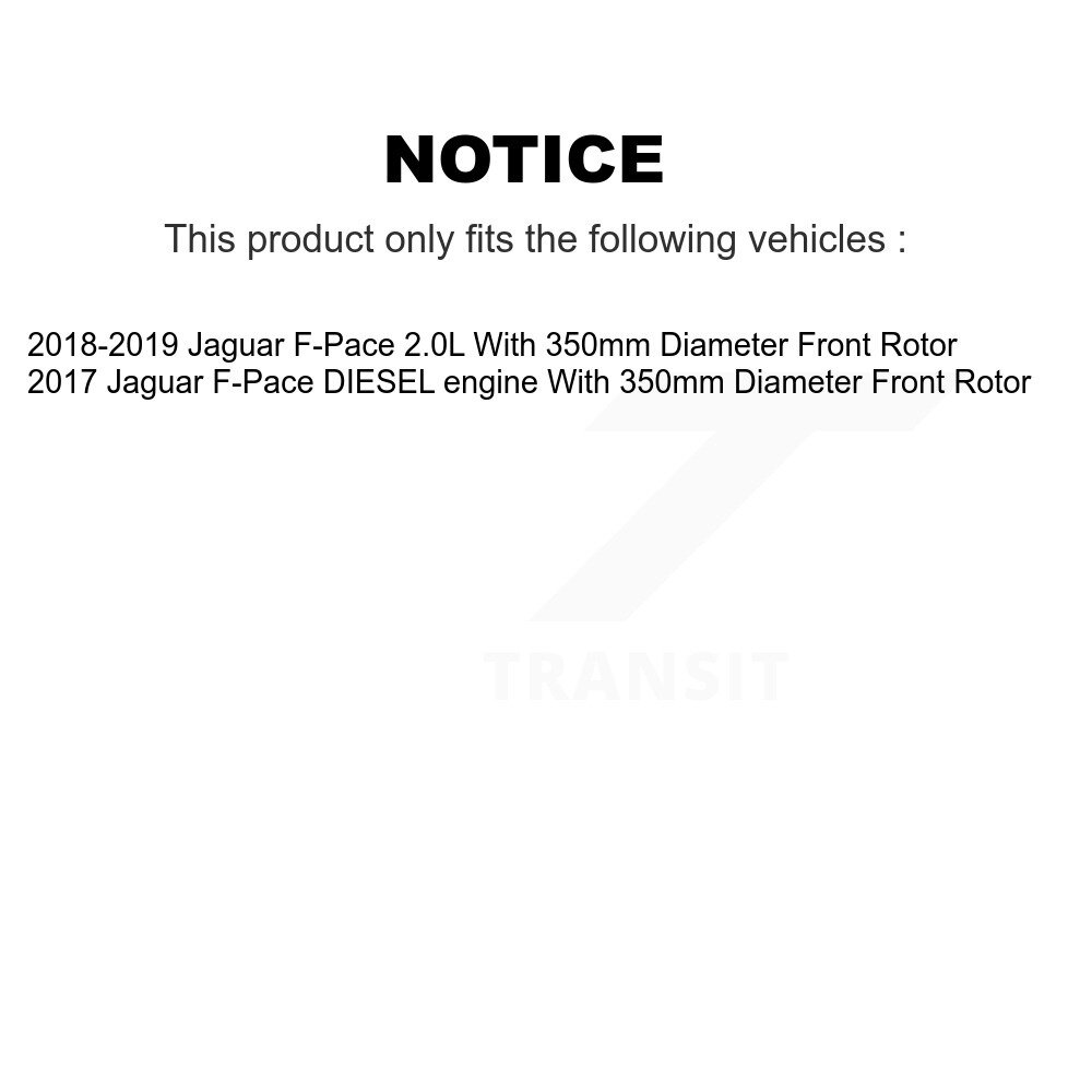 Front Disc Brake Rotors Ceramic Pad Kit For Jaguar F-Pace With 350mm Diameter Rotor K8C-103374 - Image 2