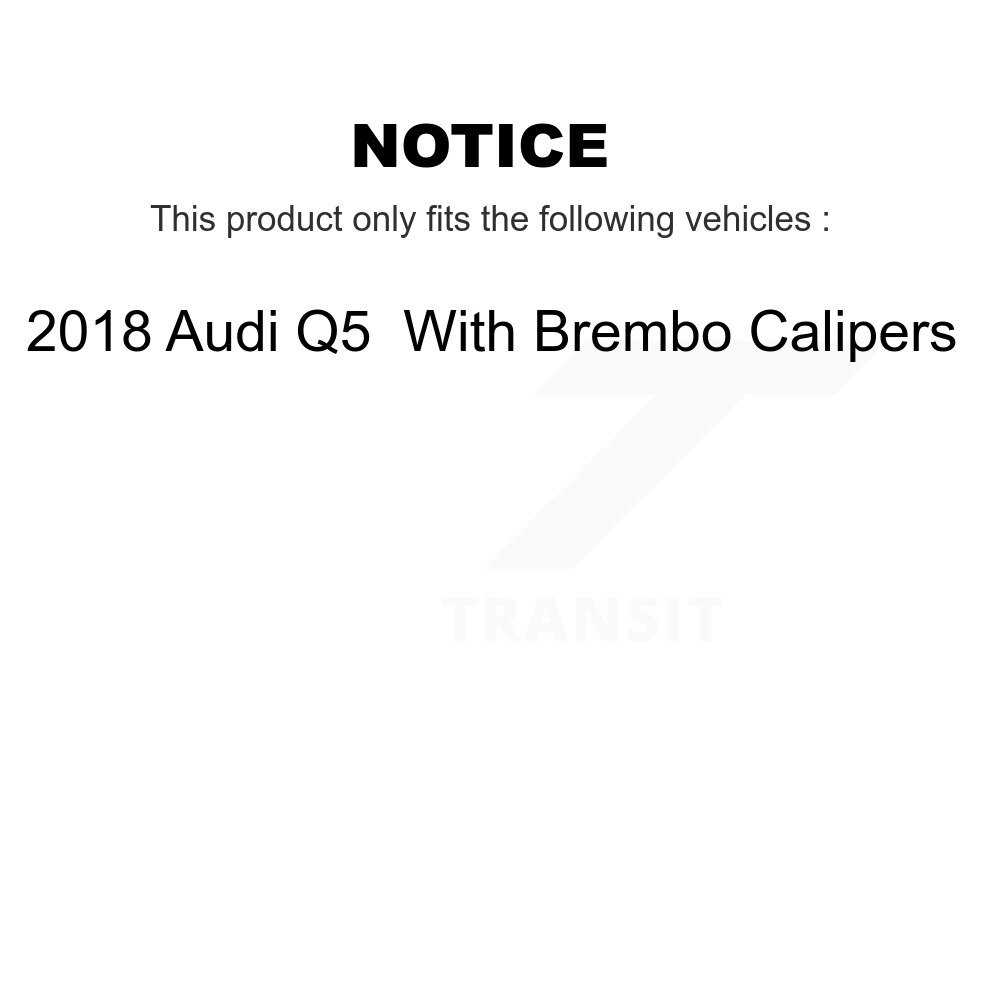 Front Rear Disc Brake Rotors And Ceramic Pads Kit For 2018 Audi Q5 With Brembo Calipers K8C-103456 - Image 2