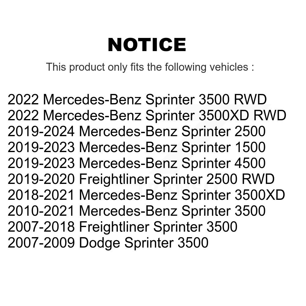 Front Brake Rotors Ceramic Pad Kit For Mercedes-Benz Sprinter 2500 3500 Dodge 4500 3500XD K8C-103503 - Image 2