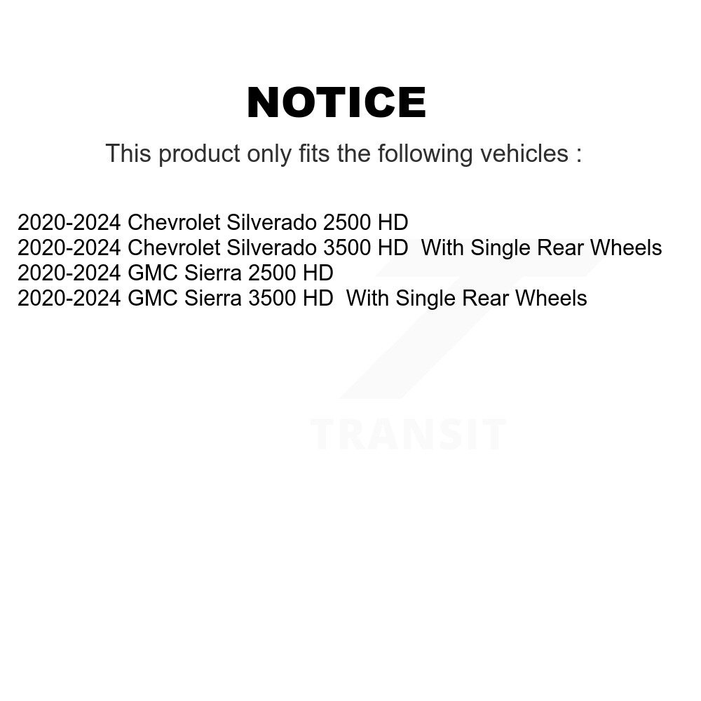 Rear Disc Brake Rotor And Ceramic Pad Kit For GMC Chevrolet Sierra 2500 HD Silverado 3500 K8C-103529 - Image 2