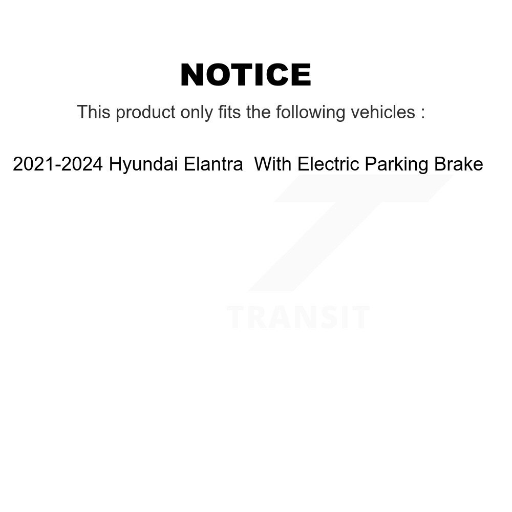 Rear Brake Rotors & Ceramic Pad Kit For 21-24 Hyundai Elantra With Electric Parking K8C-103532 - Image 2