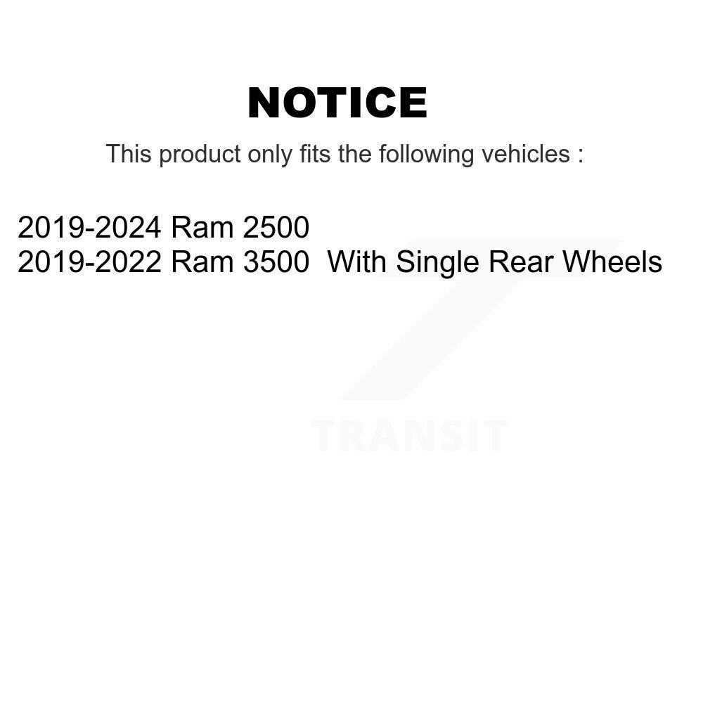 Rear Disc Brake Rotors And Ceramic Pads Kit For Ram 2500 3500 K8C-103538 - Image 2